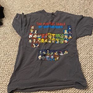 periodic table of superheroes sleep shirt.